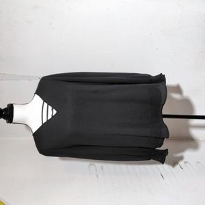 Maurices Black Sheer High Low Strappy Front Cuffed Sleeve Top Size M